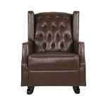 Amedou Contemporary Tufted Wingback Rocking Chair - Dark Brown
