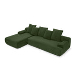 Modern Upholstered L-Shape Sectional Sofa Velvet Green