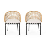 Outdoor Wicker Chair With Powder-Coated Iron Legs