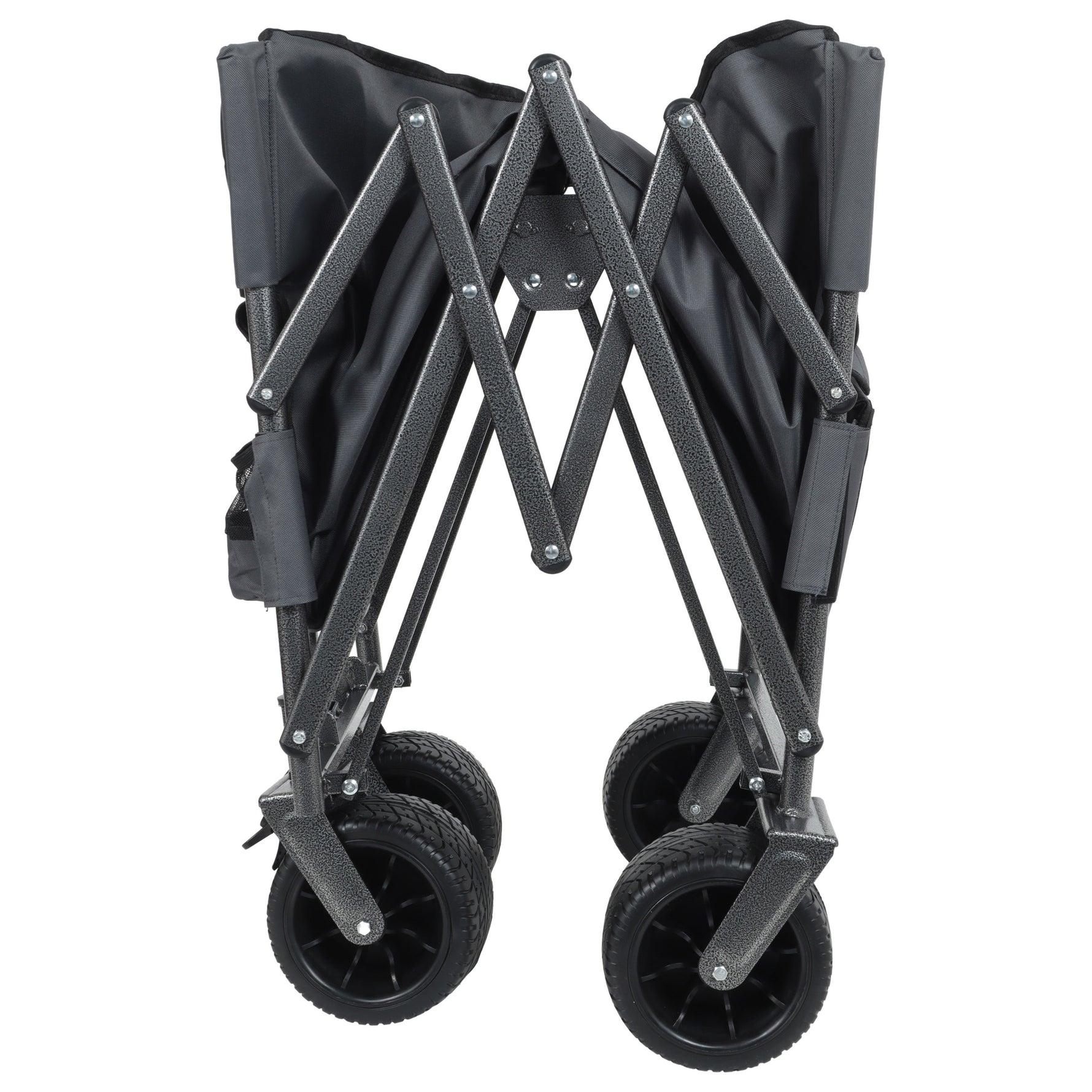 3-in-1 Convertible Folding Wagon Cart with Bench Seat & Storage