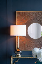 D15x29 Table Lamp with Glass Drum Shade