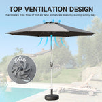 9FT Patio Umbrella, Outdoor Table Umbrella with Push Button Tilt and Crank, UV Protection Waterproof Market Sun Umbrella