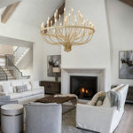 36-Light Gold Industrial Iron Candle Chandelier