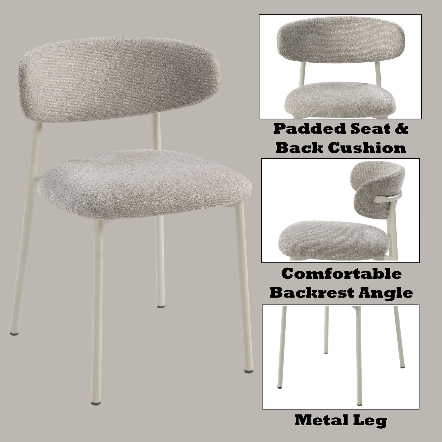 Ingram Side Chair Set of 2 - Light Gray