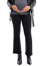 1822 Denim ReDenim Over the Bump Raw Hem Demi Bootcut Maternity Jeans in Black, Size 27