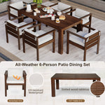 TREXM 7-Piece Patio Dining Table Set for 6