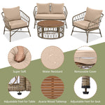 Bohemia-Inspired 4-Person Outdoor Seating Group With Removable Cushions