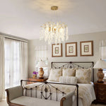6-Light Chandelier Crystal Ceiling Lamp in Gold