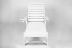 Lounge Chair Outdoor with Wood Texture, HDPE, Adjustable Backrest