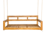 TOPMAX Patio Wooden Twin Size Porch Swing Daybed Frame