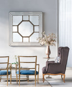 Antique Style Decorative Square Wall Mirror with Mirrored Frame