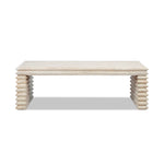 Veda 55" Reclaimed Wood Stacked Geometric Waterfall Coffee Table