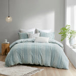 King/Cal King 3 Piece Cotton Jacquard Duvet Cover Set