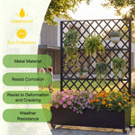 Metal Raised Garden Bed with Wheels and Trellis
