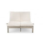TREXM 5-Position Adjustable Backrest Double Chaise Lounge Outdoor