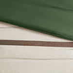 7 PC Pieced Faux Suede Comforter Set Green Cal King