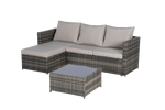 2 Pieces Patio Furniture Set with Woven Sectional and Ottoman