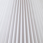 Textured Ceramic Table Lamp with Fluted Fabric Shade - White