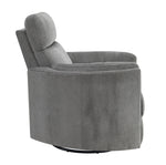 Sagen Charcoal Chenille Glider Recliner with Swivel