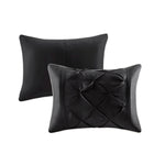 7 Piece Tufted Comforter Set Black King