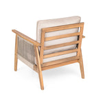 Outdoor 4pc Acacia Wood and Rope Sectional Patio Sofa Set