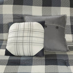 7 Piece Herringbone Comforter Set Grey Cal King