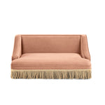 Duchess 33' Medium Princess Pet Bed Sofa with Fringe Skirt, Peach Orange Performance Velvet