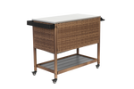 Outdoor Wicker Bar Cart