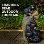 Bear Outdoor Water Fountain with LED Lights