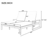 TREXM Outdoor Double Lounge Chair with 5-Position Adjustable Backrest