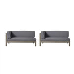 Aura 2 Piece Outdoor Set With X Back Left Bench And Corner - Dark Gray