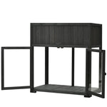 TOPMAX Patio Mini Wood Cold Frame Greenhouse with Wheels