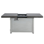 Extendable Rectangle Aluminum Alloy Fire Pit Table, 50,000 BTU