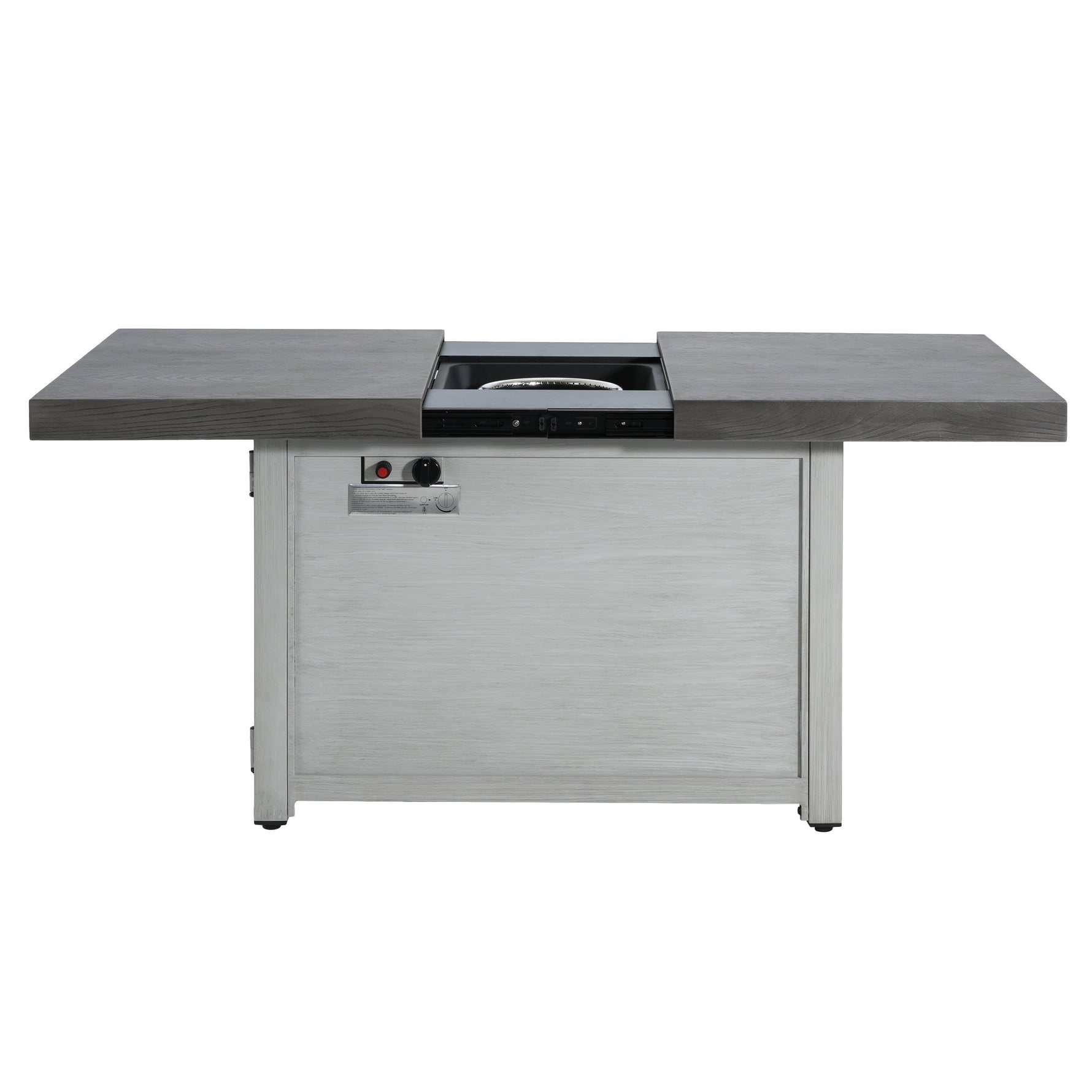Extendable Rectangle Aluminum Alloy Fire Pit Table, 50,000 BTU