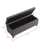 Button-Tufted Storage Ottoman With Safety Close Hinge