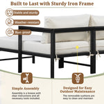 U_style Outdoor L-Shaped Sofa with Iron Frame and Ultra-Thick Cushions
