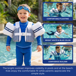 Floating Jackets with Sleeves for Bool or Beach | 1-3 Years | White & Blue