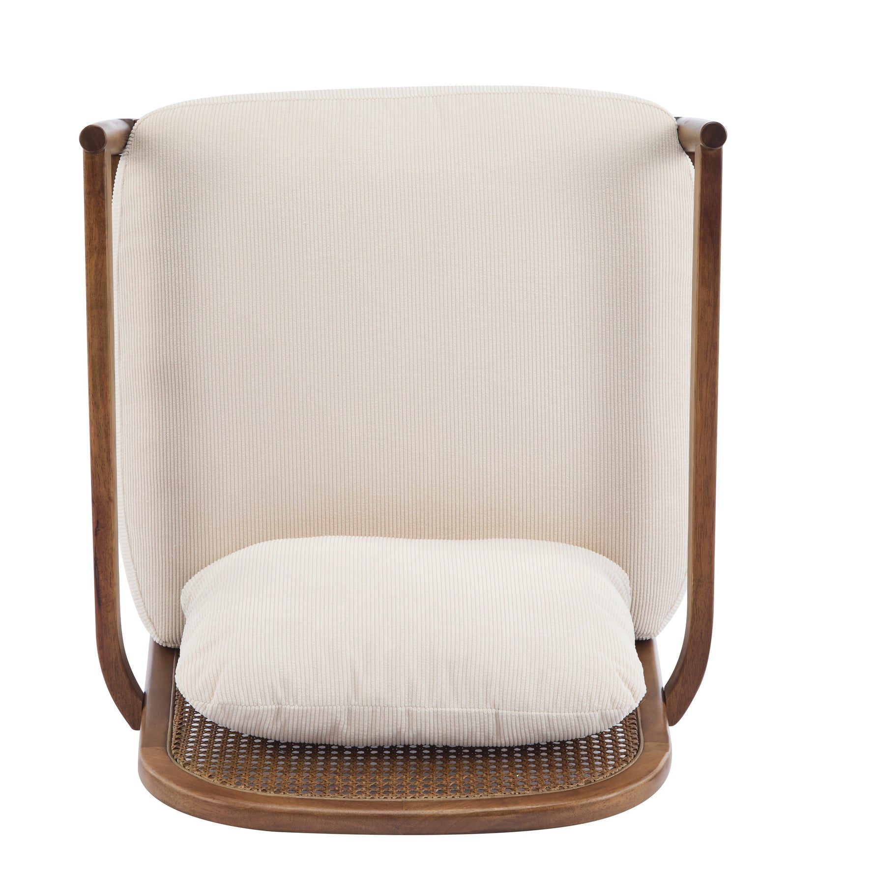 Elliston Rattan Backrest Solid Wood Accent Chair with Cushions - Set of 2