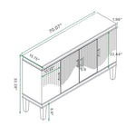 4 Door Cabinet, Large Storage For Living Room - Blue