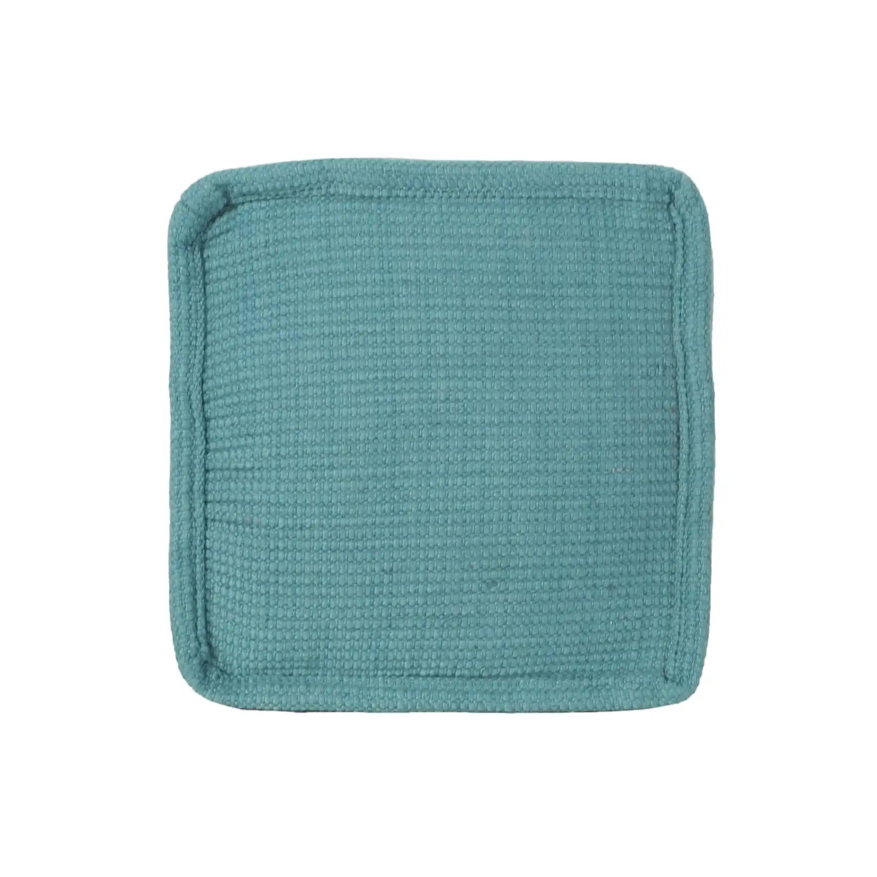 Hansolo Yarn Square Pouf Ottoman Or Floor Cushion - Teal