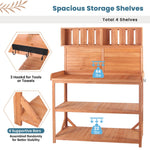TOPMAX 65' Large Wooden Farmhouse Rustic Outdoor Potting Bench Table