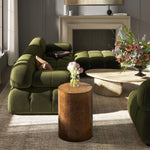 Nebula 22' Accent Pillar Side Table, Medium Brown Walnut Burl Wood