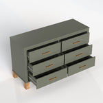 6-Drawer Double Dresser in Olive