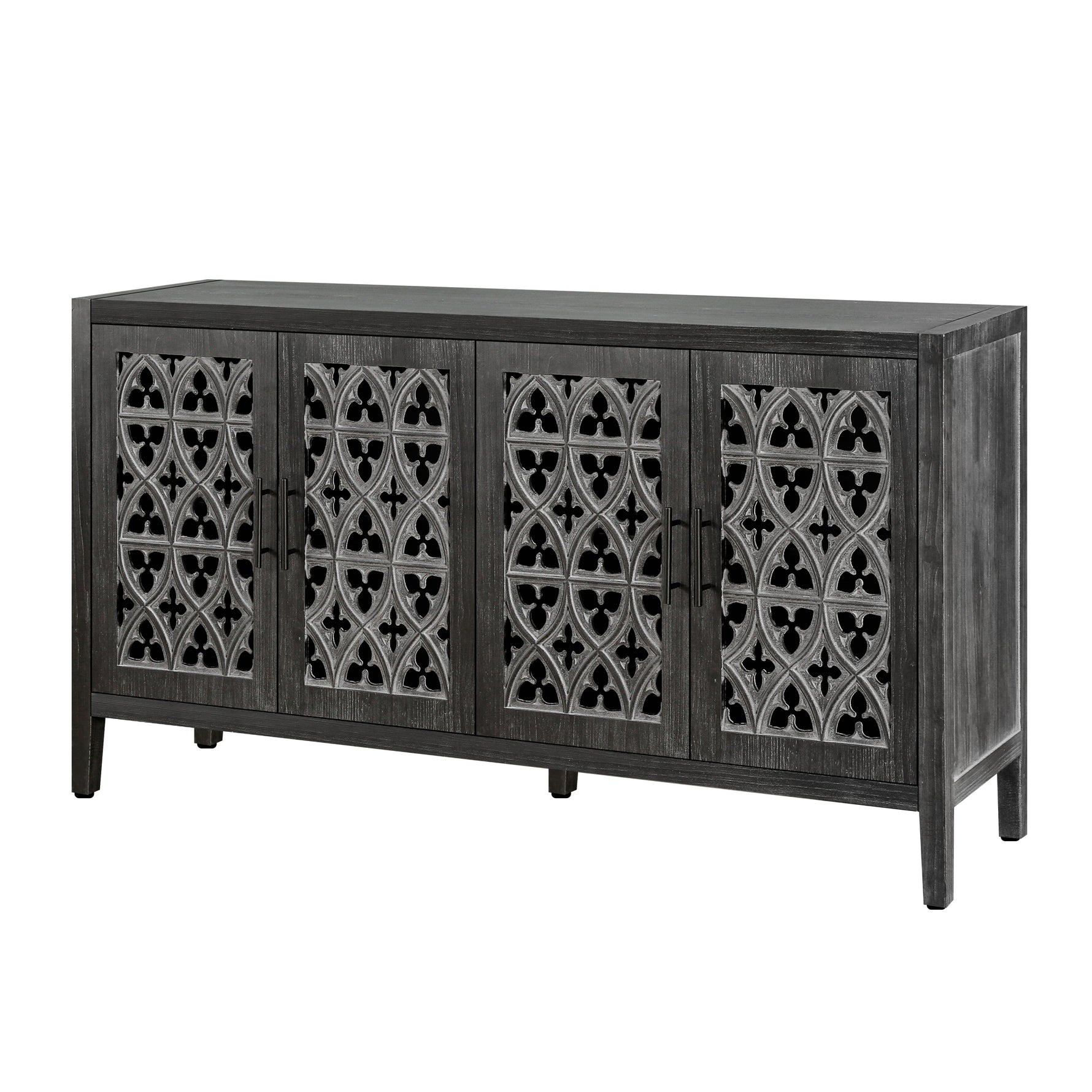 Hollow Four Door Antique Cabinet, American Country Style