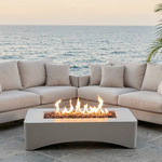 56' Propane Fire Pit Table - Rectangular Outdoor Gas Fire Pit