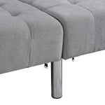 Sofa Bed Convertible Folding Lounge Couch Loveseat Sleeper Sofa Armrests Living Room Bedroom Apartment Reading Room - Light Gray