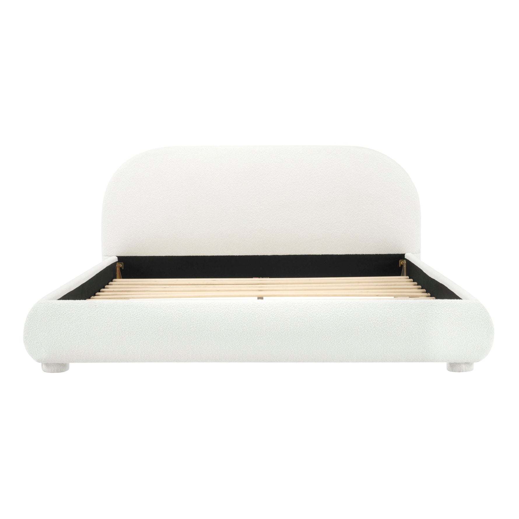 Upholstered Simple Modern Bedroom Bed With Curved Headboard