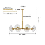 36" Modern Gold 8-Light Sputnik Chandelier with Clear Glass Shades