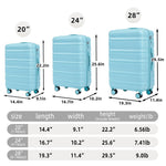 HIFINE Tourist 3-Piece ABS Spinner Wheel Luggage Set (Blue)