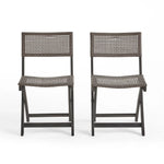 Bistro Foldable Chair With Wicker Backrest